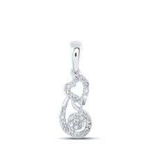 Load image into Gallery viewer, Romantic Brilliance: 10kt White Gold Diamond Heart Pendant Top view from the 10Kt White Gold Womens Round Diamond Heart Pendant 1 5 Cttwpin213191 collection by Splendid Jewellery