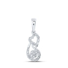 Romantic Brilliance: 10kt White Gold Diamond Heart Pendant Top view from the 10Kt White Gold Womens Round Diamond Heart Pendant 1 5 Cttwpin213191 collection by Splendid Jewellery