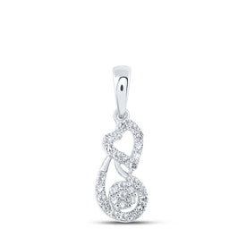 Romantic Brilliance: 10kt White Gold Diamond Heart Pendant Top view from the 10Kt White Gold Womens Round Diamond Heart Pendant 1 5 Cttwpin213191 collection by Splendid Jewellery