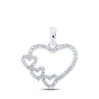 Enchanting Love Symbol Diamond Pendant | 10kt White Gold 1/6 Cttw Heart Pendant Top view from the 10Kt White Gold Womens Round Diamond Heart Pendant 1 6 Cttwpin213385 collection by Splendid Jewellery