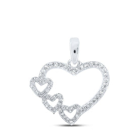 Enchanting Love Symbol Diamond Pendant | 10kt White Gold 1/6 Cttw Heart Pendant Top view from the 10Kt White Gold Womens Round Diamond Heart Pendant 1 6 Cttwpin213385 collection by Splendid Jewellery