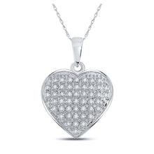 Load image into Gallery viewer, Eternal Love Diamond Heart Pendant Top view from the 10Kt White Gold Womens Round Diamond Heart Pendant 1 6 Cttwpin222693 collection by Splendid Jewellery