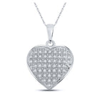 Eternal Love Diamond Heart Pendant Top view from the 10Kt White Gold Womens Round Diamond Heart Pendant 1 6 Cttwpin222693 collection by Splendid Jewellery