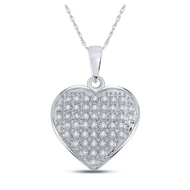Eternal Love Diamond Heart Pendant Top view from the 10Kt White Gold Womens Round Diamond Heart Pendant 1 6 Cttwpin222693 collection by Splendid Jewellery