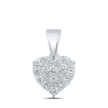 Load image into Gallery viewer, Enchanting Love Affair Diamond Pendant Top view from the 10Kt White Gold Womens Round Diamond Heart Pendant 1 6 Cttwpin213858 collection by Splendid Jewellery