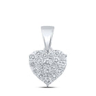 Enchanting Love Affair Diamond Pendant Top view from the 10Kt White Gold Womens Round Diamond Heart Pendant 1 6 Cttwpin213858 collection by Splendid Jewellery