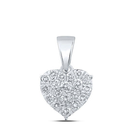 Enchanting Love Affair Diamond Pendant Top view from the 10Kt White Gold Womens Round Diamond Heart Pendant 1 6 Cttwpin213858 collection by Splendid Jewellery