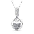Romantic Brilliance: 10kt White Gold Diamond Heart & Love Symbol Pendant Top view from the 10Kt White Gold Womens Round Diamond Heart Pendant 1 6 Cttwpin221308 collection by Splendid Jewellery