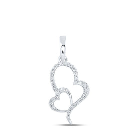Captivating Love and Brilliance Diamond Pendant Top view from the 10Kt White Gold Womens Round Diamond Heart Pendant 1 6 Cttwpin219077 collection by Splendid Jewellery