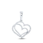 Captivating Love's Brilliance Diamond Pendant Top view from the 10Kt White Gold Womens Round Diamond Heart Pendant 1 8 Cttwpin213116 collection by Splendid Jewellery