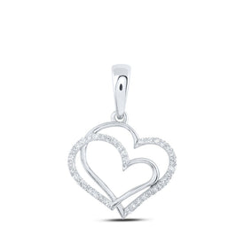 Captivating Love's Brilliance Diamond Pendant Top view from the 10Kt White Gold Womens Round Diamond Heart Pendant 1 8 Cttwpin213116 collection by Splendid Jewellery