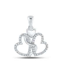 Load image into Gallery viewer, Captivating Love and Diamond Heart Pendant Top view from the 10Kt White Gold Womens Round Diamond Heart Pendant 1 8 Cttwpin210848 collection by Splendid Jewellery