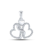 Captivating Love and Diamond Heart Pendant Top view from the 10Kt White Gold Womens Round Diamond Heart Pendant 1 8 Cttwpin210848 collection by Splendid Jewellery