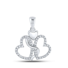 Captivating Love and Diamond Heart Pendant Top view from the 10Kt White Gold Womens Round Diamond Heart Pendant 1 8 Cttwpin210848 collection by Splendid Jewellery
