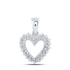 Radiant Love: 10kt White Gold Diamond Heart Pendant Top view from the 10Kt White Gold Womens Round Diamond Heart Pendant 1 8 Cttwpin213337 collection by Splendid Jewellery
