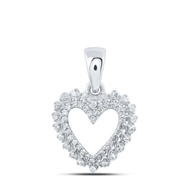 Radiant Love: 10kt White Gold Diamond Heart Pendant Top view from the 10Kt White Gold Womens Round Diamond Heart Pendant 1 8 Cttwpin213337 collection by Splendid Jewellery