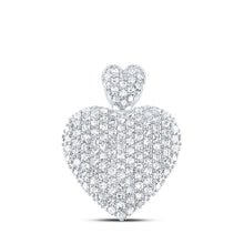 Load image into Gallery viewer, Captivating Love&#39;s Embrace Diamond Pendant Top view from the 10Kt White Gold Womens Round Diamond Heart Pendant 3 4 Cttwpin219317 collection by Splendid Jewellery
