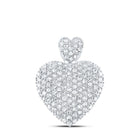 Captivating Love's Embrace Diamond Pendant Top view from the 10Kt White Gold Womens Round Diamond Heart Pendant 3 4 Cttwpin219317 collection by Splendid Jewellery