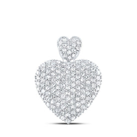 Captivating Love's Embrace Diamond Pendant Top view from the 10Kt White Gold Womens Round Diamond Heart Pendant 3 4 Cttwpin219317 collection by Splendid Jewellery