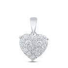 Captivating Love's Embrace Diamond Pendant Top view from the 10Kt White Gold Womens Round Diamond Heart Pendant 7 8 Cttwpin213803 collection by Splendid Jewellery