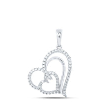 Load image into Gallery viewer, Eternal Love Diamond Heart Pendant Top view from the 10Kt White Gold Womens Round Diamond Heart Pendant 3 8 Cttwpin213196 collection by Splendid Jewellery