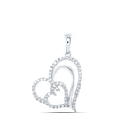 Eternal Love Diamond Heart Pendant Top view from the 10Kt White Gold Womens Round Diamond Heart Pendant 3 8 Cttwpin213196 collection by Splendid Jewellery