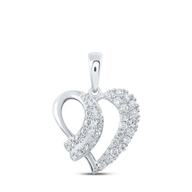 Enchanting Diamond Heart & Love Symbol Pendant Top view from the 10Kt White Gold Womens Round Diamond Heart Pendant 3 8 Cttwpin213139 collection by Splendid Jewellery