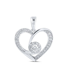 Load image into Gallery viewer, Eternal Love Diamond Heart Pendant Top view from the 10Kt White Gold Womens Round Diamond Heart Pendant 3 8 Cttwpin210999 collection by Splendid Jewellery