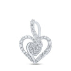 Sparkling Love Diamond Pendant - 10kt White Gold Heart Necklace with 3/8 Cttw Round Diamonds Top view from the 10Kt White Gold Womens Round Diamond Heart Pendant 3 8 Cttwpin219060 collection by Splendid Jewellery