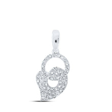 Load image into Gallery viewer, Enchanting Love Diamond Pendant | 10kt White Gold Heart Necklace with Round Diamonds 3/8 Cttw Top view from the 10Kt White Gold Womens Round Diamond Heart Pendant 3 8 Cttwpin213379 collection by Splendid Jewellery