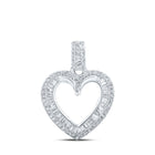 Romantic Brilliance: 10kt White Gold Diamond Heart & Love Symbol Pendant Top view from the 10Kt White Gold Womens Round Diamond Heart Pendant 3 8 Cttwpin213817 collection by Splendid Jewellery