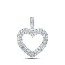 Load image into Gallery viewer, Eternal Love Diamond Heart Pendant Top view from the 10Kt White Gold Womens Round Diamond Heart Pendant 5 8 Cttwpin210745 collection by Splendid Jewellery