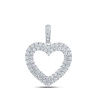 Eternal Love Diamond Heart Pendant Top view from the 10Kt White Gold Womens Round Diamond Heart Pendant 5 8 Cttwpin210745 collection by Splendid Jewellery