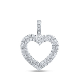 Eternal Love Diamond Heart Pendant Top view from the 10Kt White Gold Womens Round Diamond Heart Pendant 5 8 Cttwpin210745 collection by Splendid Jewellery