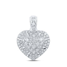 Load image into Gallery viewer, Enchanting Love&#39;s Embrace Diamond Pendant Top view from the 10Kt White Gold Womens Round Diamond Heart Pendant 5 8 Cttwpin212050 collection by Splendid Jewellery