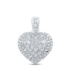 Enchanting Love's Embrace Diamond Pendant Top view from the 10Kt White Gold Womens Round Diamond Heart Pendant 5 8 Cttwpin212050 collection by Splendid Jewellery