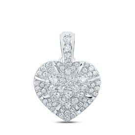 Enchanting Love's Embrace Diamond Pendant Top view from the 10Kt White Gold Womens Round Diamond Heart Pendant 5 8 Cttwpin212050 collection by Splendid Jewellery