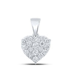 10kt White Gold Diamond Heart & Love Symbol Pendant - A Radiant Expression of Love Top view from the 10Kt White Gold Womens Round Diamond Heart Pendant 7 8 Cttwpin213820 collection by Splendid Jewellery