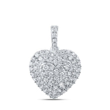 Load image into Gallery viewer, Eternal Love Diamond Heart Pendant Top view from the 10Kt White Gold Womens Round Diamond Heart Pendant 7 8 Cttwpin212075 collection by Splendid Jewellery