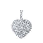 Eternal Love Diamond Heart Pendant Top view from the 10Kt White Gold Womens Round Diamond Heart Pendant 7 8 Cttwpin212075 collection by Splendid Jewellery