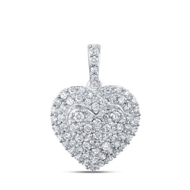 Eternal Love Diamond Heart Pendant Top view from the 10Kt White Gold Womens Round Diamond Heart Pendant 7 8 Cttwpin212075 collection by Splendid Jewellery