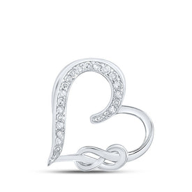 Eternal Love Diamond Heart Pendant Top view from the 10Kt White Gold Womens Round Diamond Infinity Heart Pendant 1 20 Cttwpin213843 collection by Splendid Jewellery