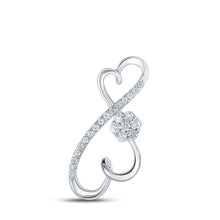 Load image into Gallery viewer, Eternal Love Diamond Heart Pendant Top view from the 10Kt White Gold Womens Round Diamond Infinity Heart Pendant 1 4 Cttwpin210530 collection by Splendid Jewellery