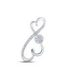 Eternal Love Diamond Heart Pendant Top view from the 10Kt White Gold Womens Round Diamond Infinity Heart Pendant 1 4 Cttwpin210530 collection by Splendid Jewellery