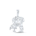 Enchanting Diamond Love Heart Pendant Top view from the 10Kt White Gold Womens Round Diamond Kiss Couple Heart Pendant 1 20 Cttwpin219209 collection by Splendid Jewellery