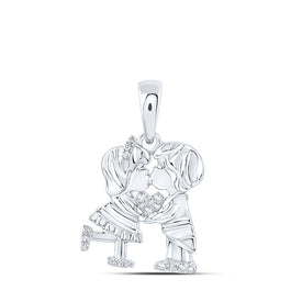 Enchanting Diamond Love Heart Pendant Top view from the 10Kt White Gold Womens Round Diamond Kiss Couple Heart Pendant 1 20 Cttwpin219209 collection by Splendid Jewellery