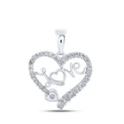 Radiant Love Diamond Pendant | 10kt White Gold Heart-Shaped Necklace with 1/3 Cttw Diamonds Top view from the 10Kt White Gold Womens Round Diamond Love Heart Pendant 1 3 Cttwpin219093 collection by Splendid Jewellery