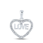 Enchanting Love's Embrace Diamond Pendant Top view from the 10Kt White Gold Womens Round Diamond Love Heart Pendant 1 6 Cttwpin217852 collection by Splendid Jewellery