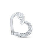 10kt White Gold Diamond Heart Outline Pendant: A Symbol of Love and Romance Top view from the 10Kt White Gold Womens Round Diamond Outline Heart Pendant 1 8 Cttwpin280126 collection by Splendid Jewellery