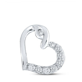 10kt White Gold Diamond Heart Outline Pendant: A Symbol of Love and Romance Top view from the 10Kt White Gold Womens Round Diamond Outline Heart Pendant 1 8 Cttwpin280126 collection by Splendid Jewellery